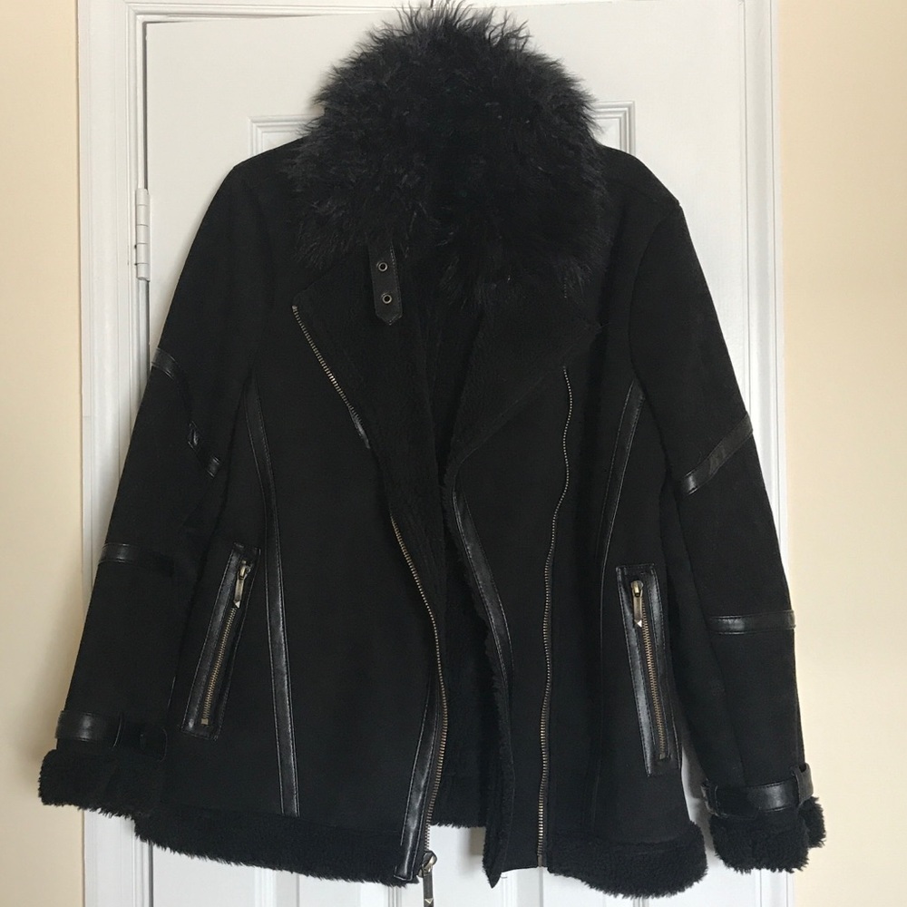 Michael Michael Kors Sherling Moto jacket
